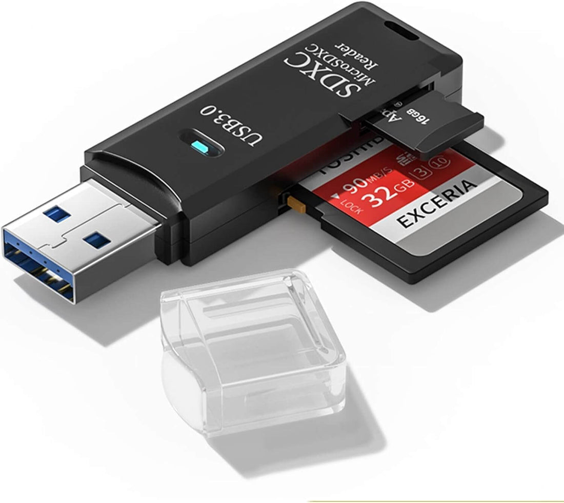 USB 3.0 to Micro SD Card Reader 4-Pack | AXYON black