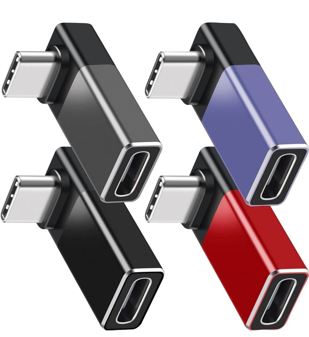 Right Angle USB C Adapter 4-Pack | 240W 8K AXYON colours