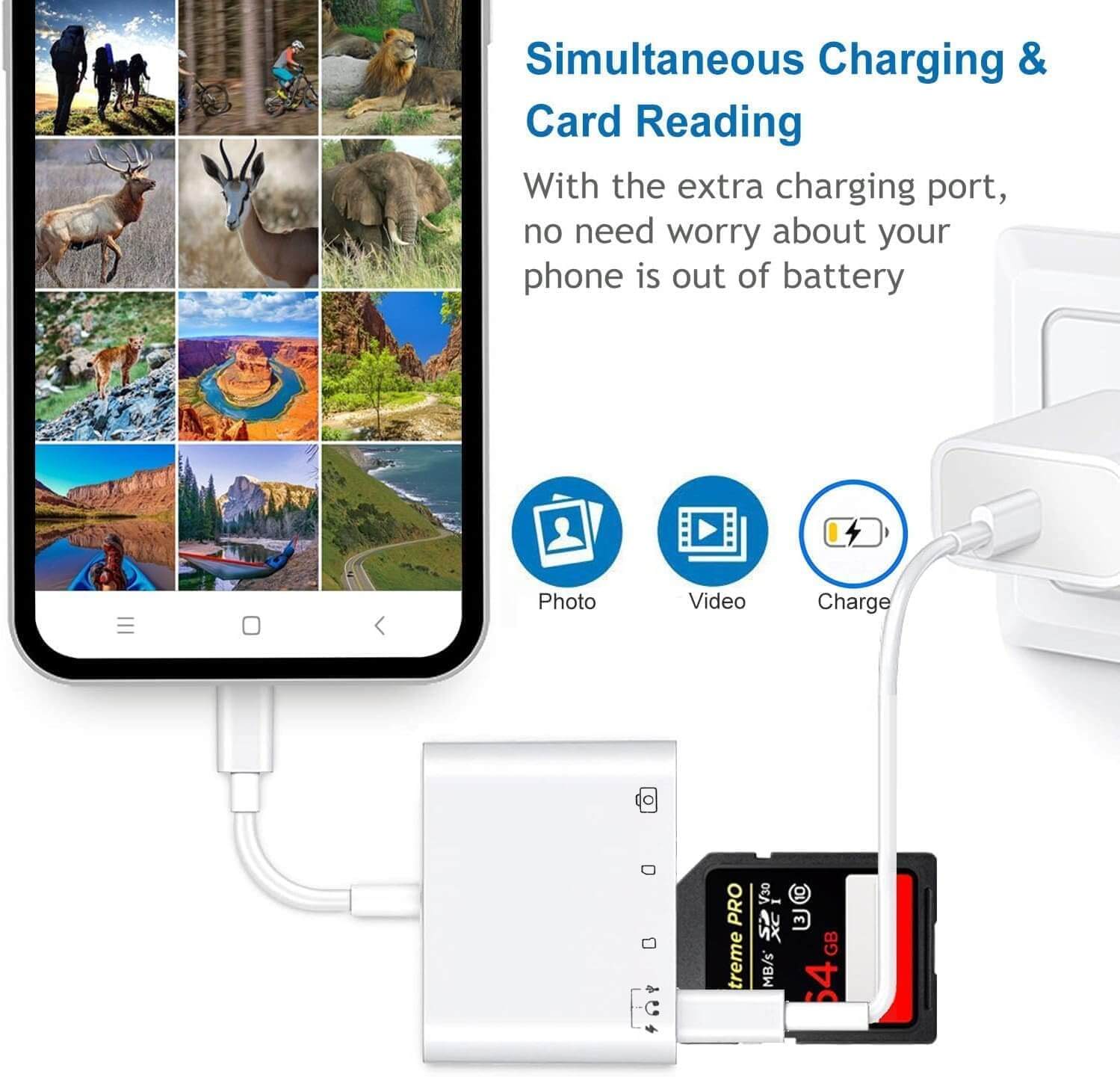 USB-C OTG Card Reader Hub  4-in-1 Multi Slot | AXYON  phone