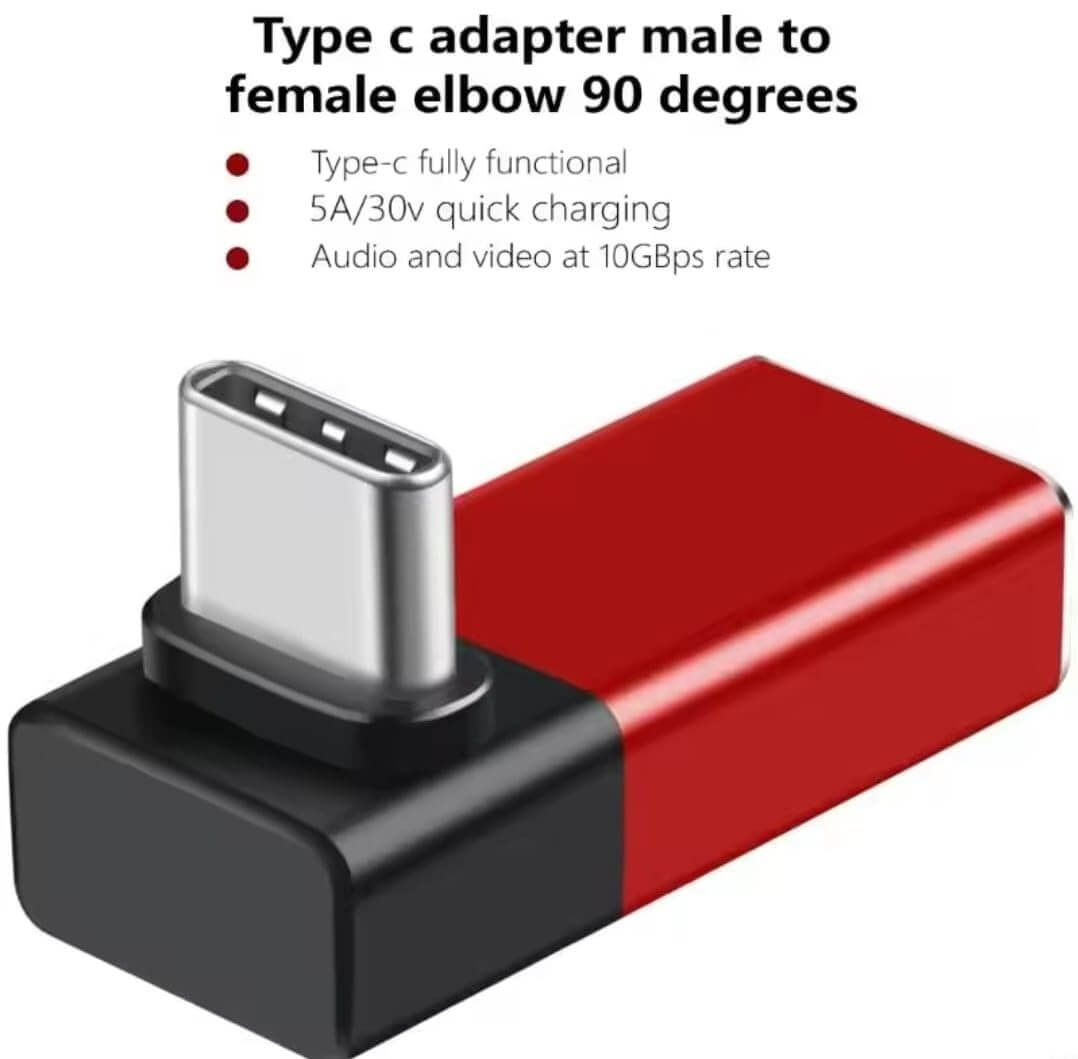 Right Angle USB C Adapter 4-Pack | 240W 8K AXYON details
