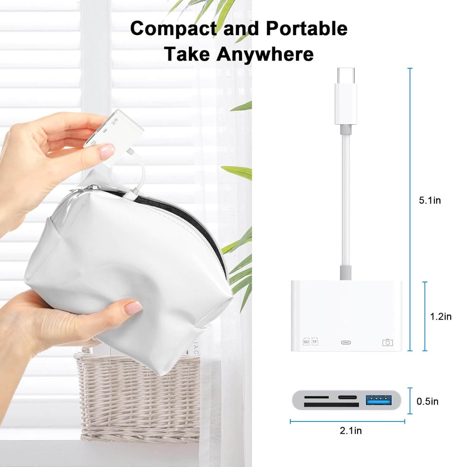 USB-C OTG Card Reader Hub  4-in-1 Multi Slot | AXYON portable