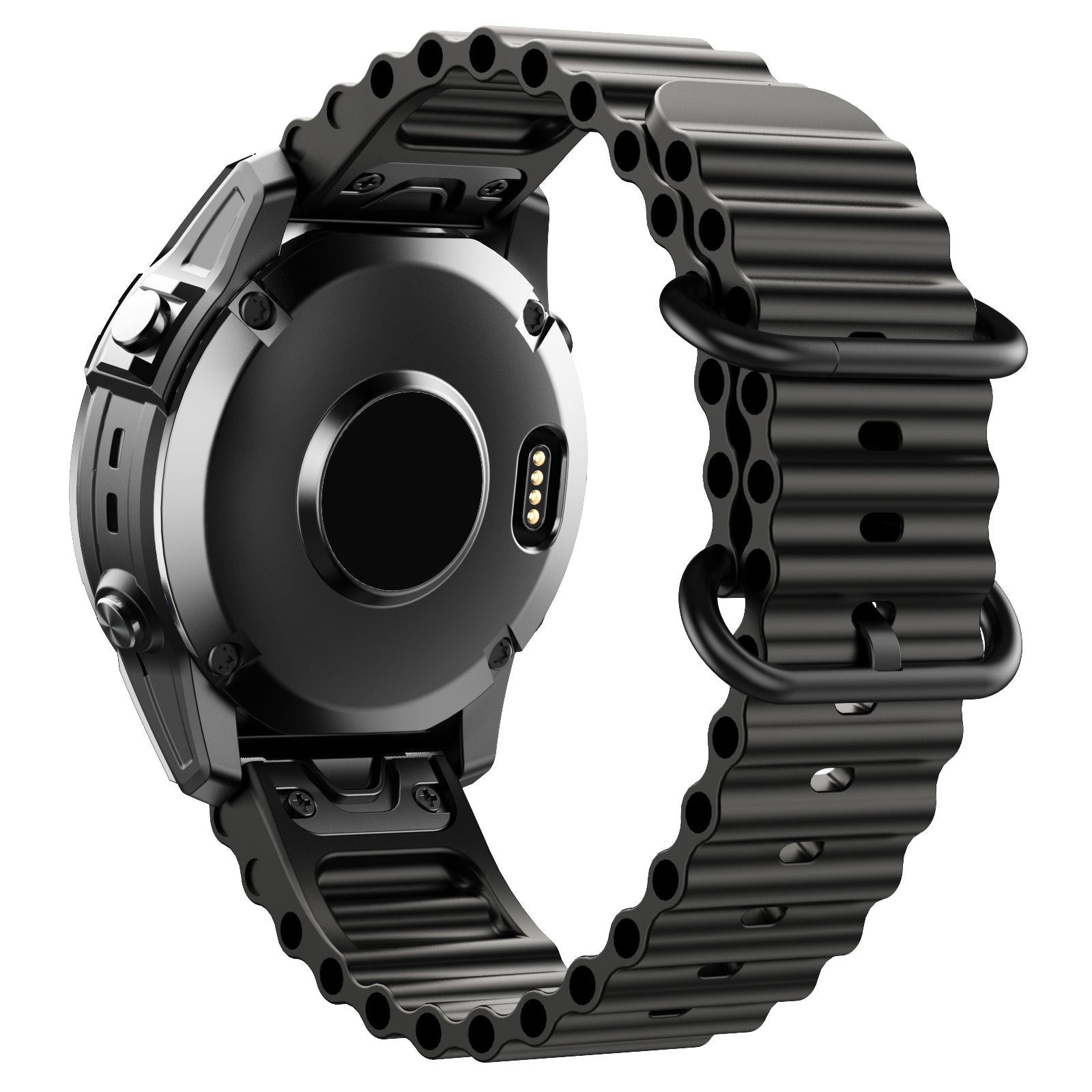 Black AXYON® QuickFit Silicone Strap for Garmin (22 mm).