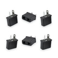 6-pack of black 2-pin AU/NZ travel plug adapters
