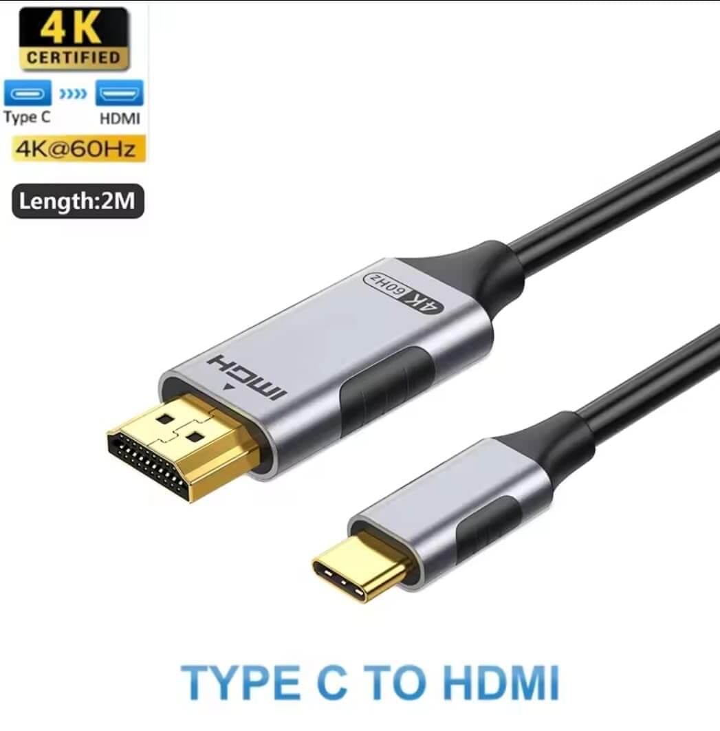 USB C to HDMI Cable 4K@60Hz Gold-Plated | AXYON Length 2m