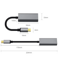 Measurement chart of a USB adapter with dimensions labeled