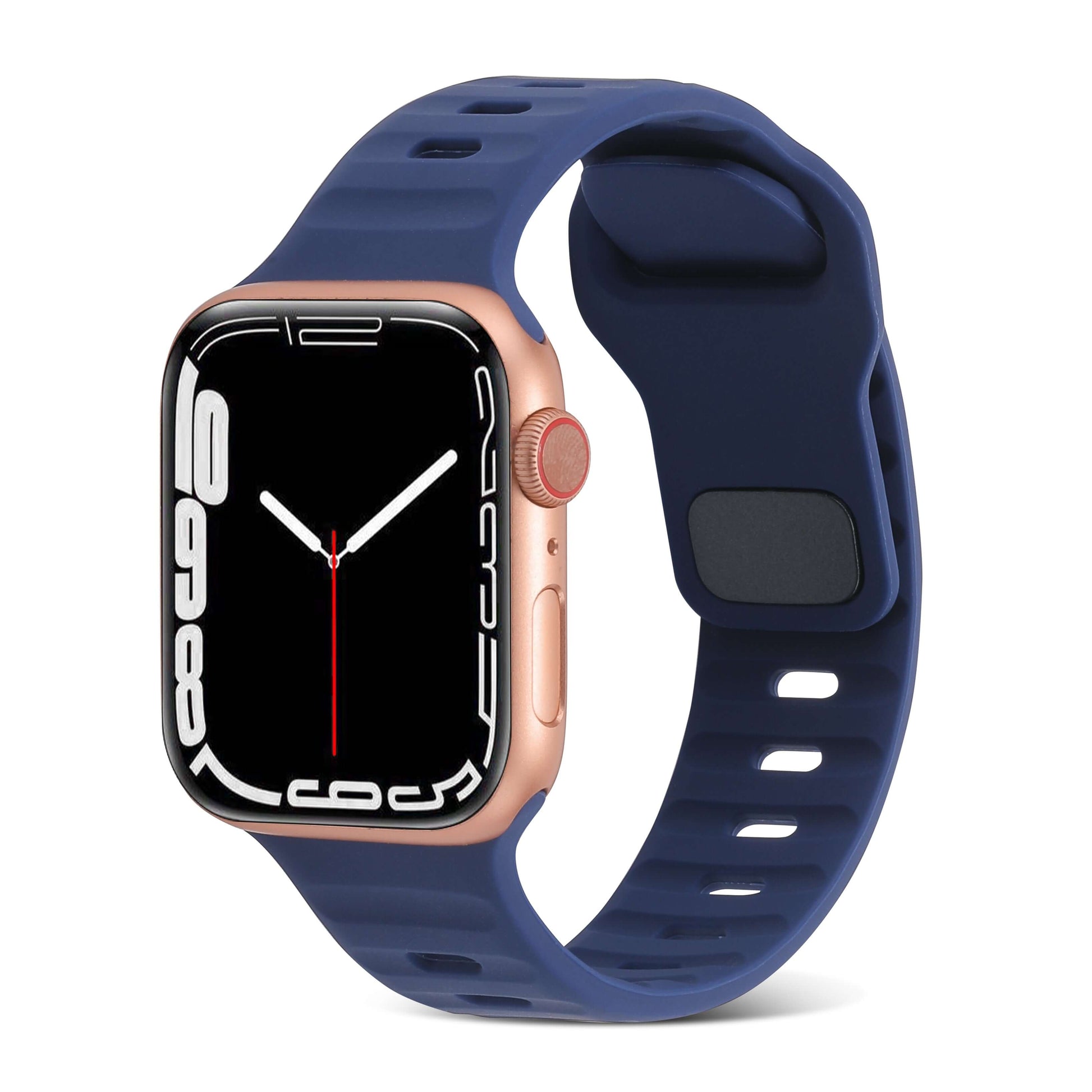 Navy Blue AXYON® Sport Silicone Band for Apple Watch, premium silicone.