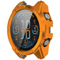 Garmin Fenix 8 Solar with Orange case installed.
