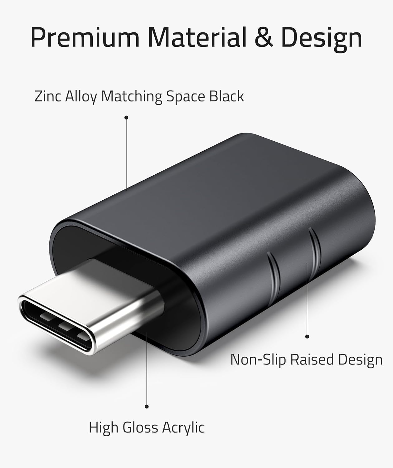 USB-C to USB-A 3.0 Adapter 2-Pack High-Speed OTG | AXYON Design 