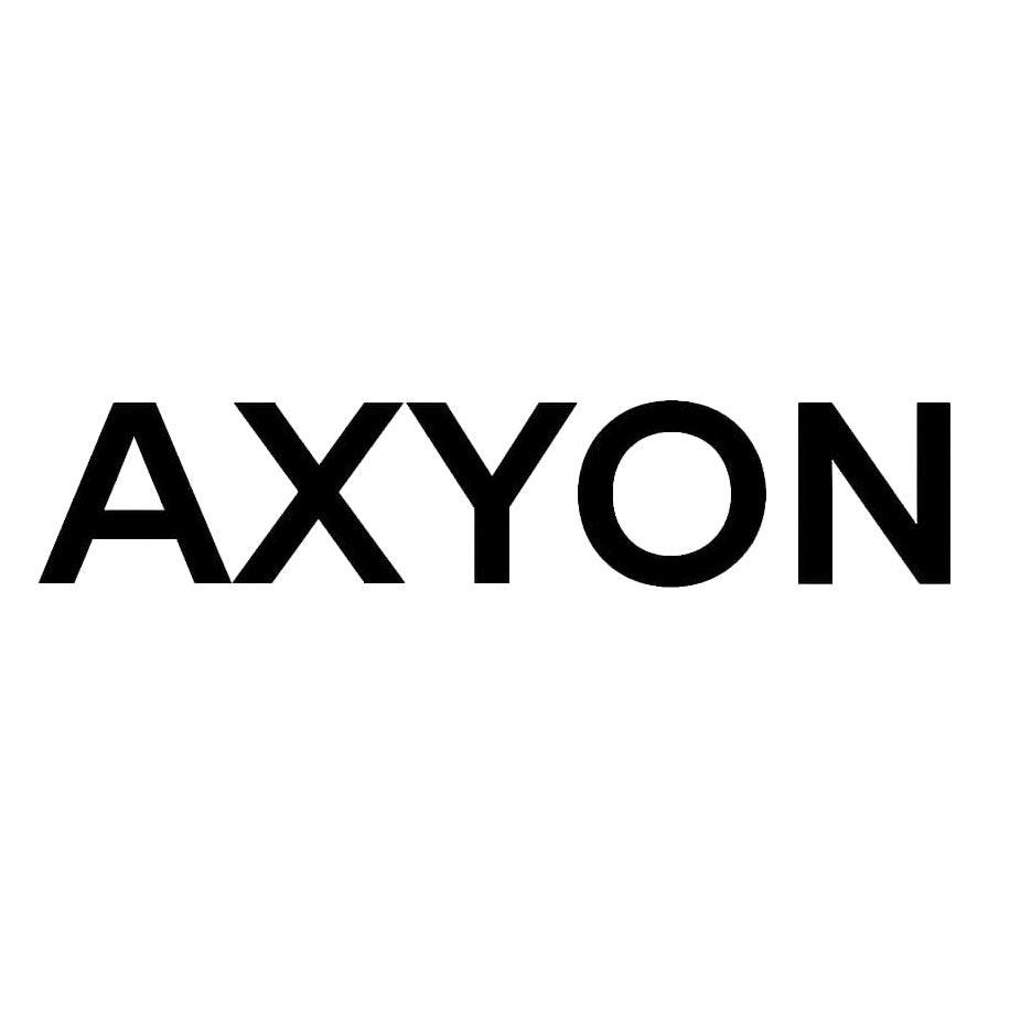 Black 'AXYON' logo on a white background