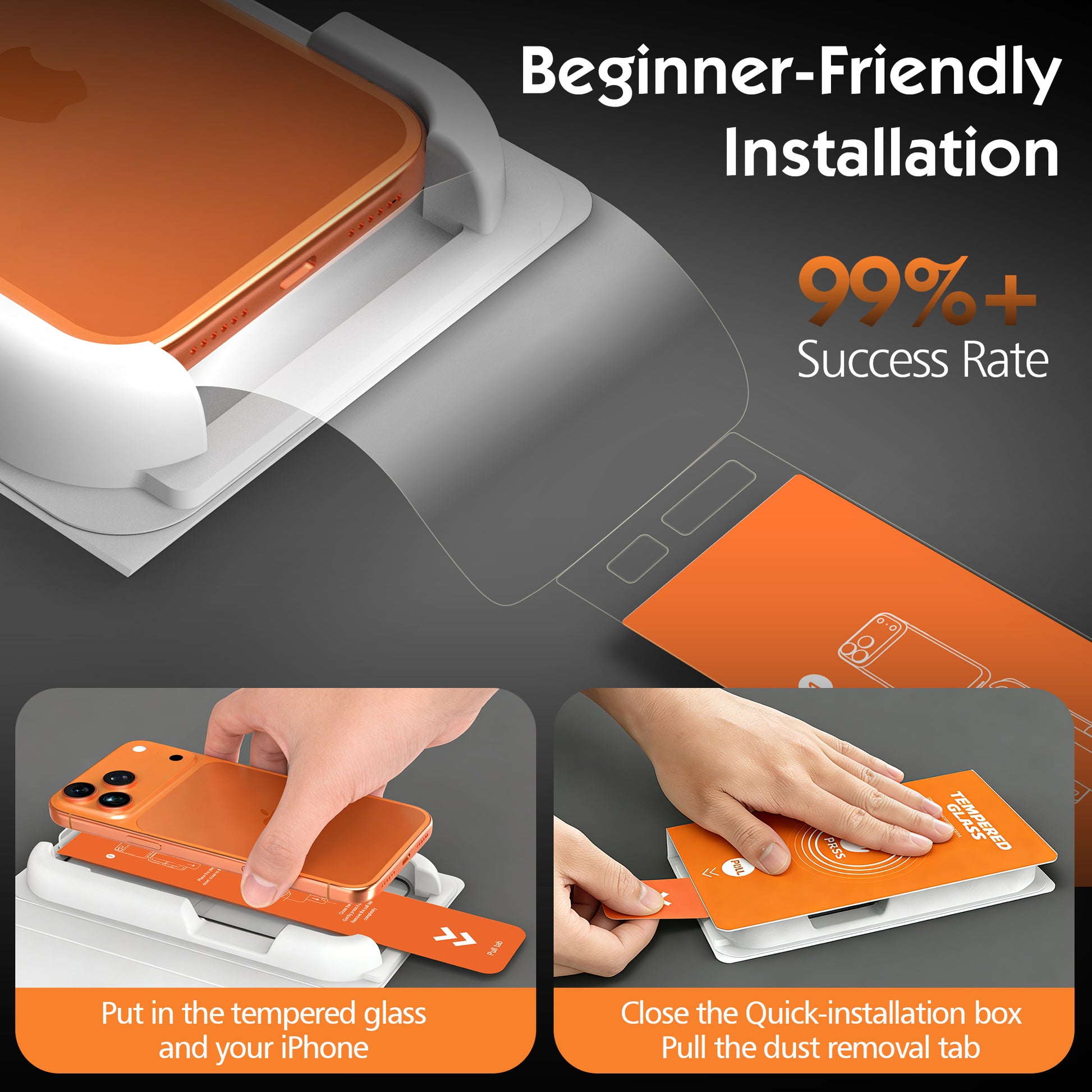 AXYON® EZ-Box 2-Step Auto-Alignment Tray – Beginner-Friendly Installation with 99%+ Success Rate for iPhone 17 Pro Max
