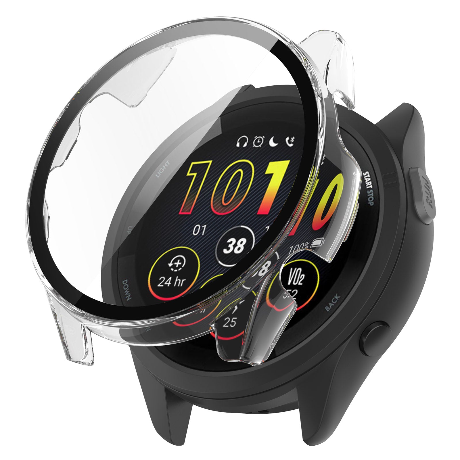 Clear AXYON® Protective PC Case with tempered glass for Garmin Forerunner 265