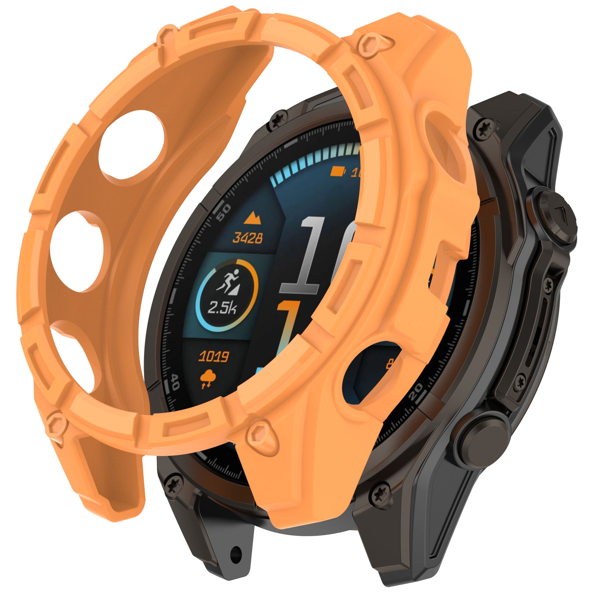 Orange AXYON® TPU Protective Case for Garmin Fenix 8 AMOLED.