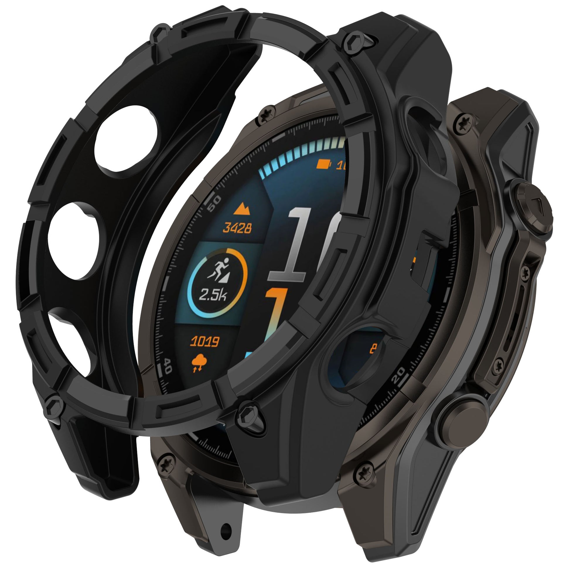 Black AXYON® TPU Protective Case for Garmin Fenix 8 AMOLED.