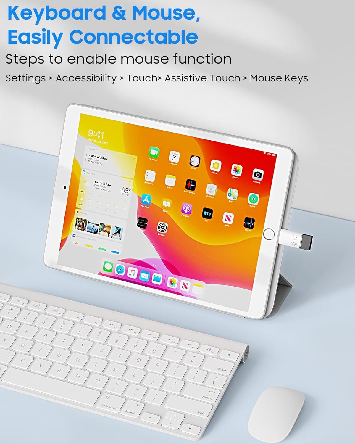 iOS to USB C Adapter 2-Pack Fast Sync & Charging | AXYON Mouse