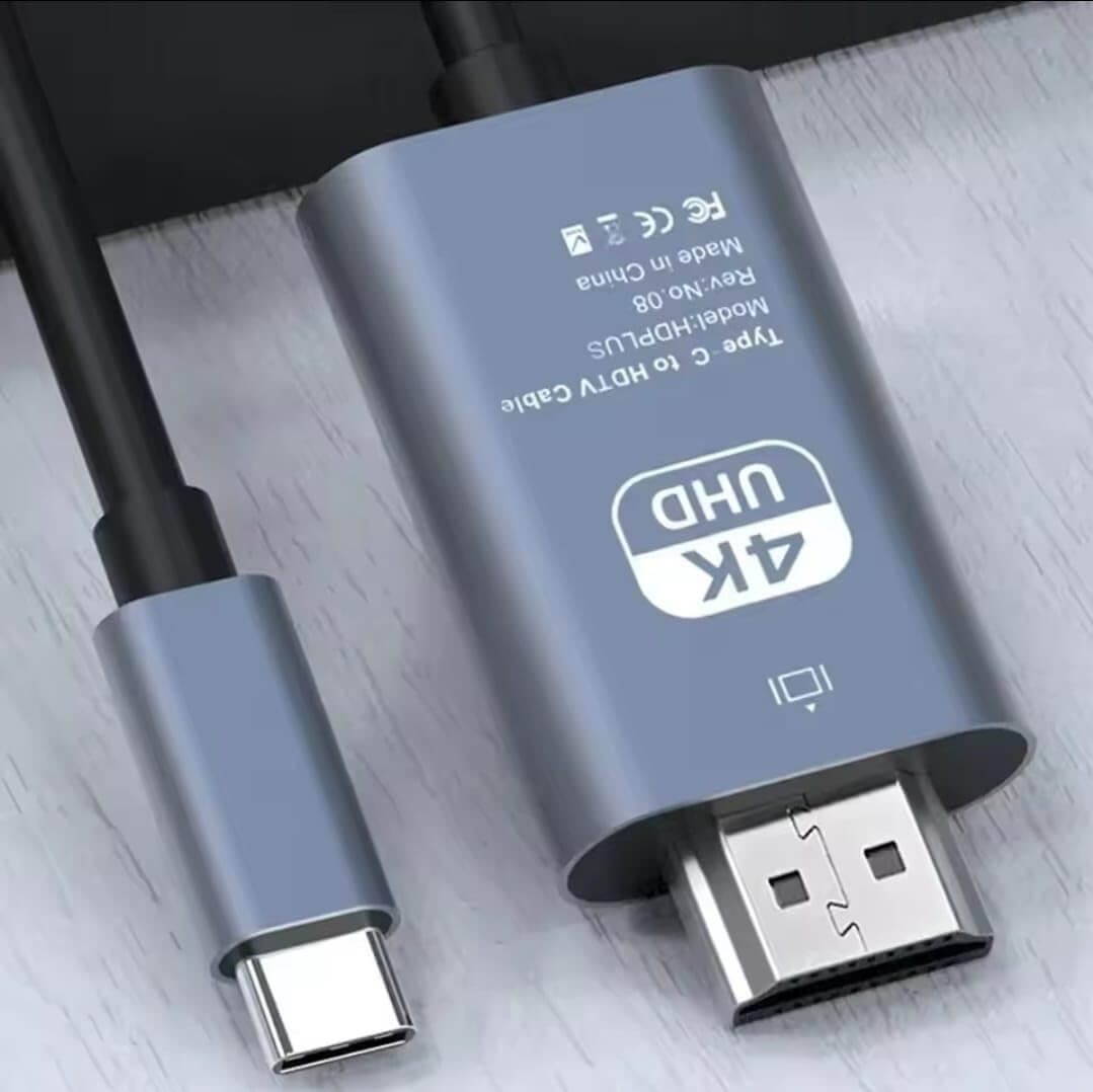 USB C to HDMI Cable 4K 6.6Ft 30Hz Adapter Cord | AXYON Black