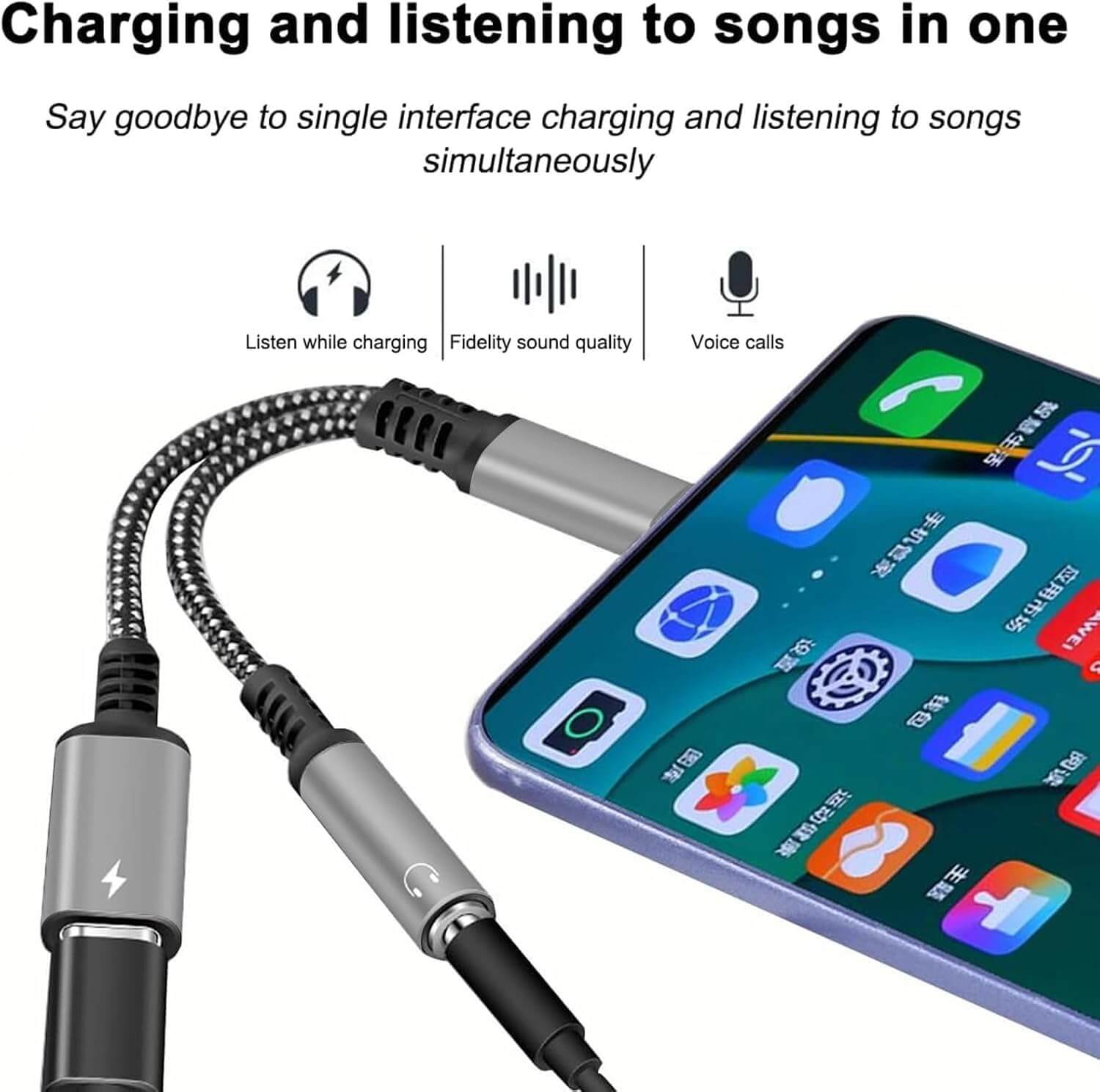 USB-C to 3.5mm Adapter Charge & Listen Combo | AXYON Songs