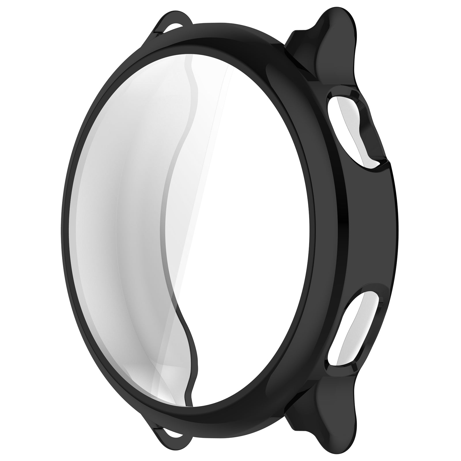 Black watch case on a white background