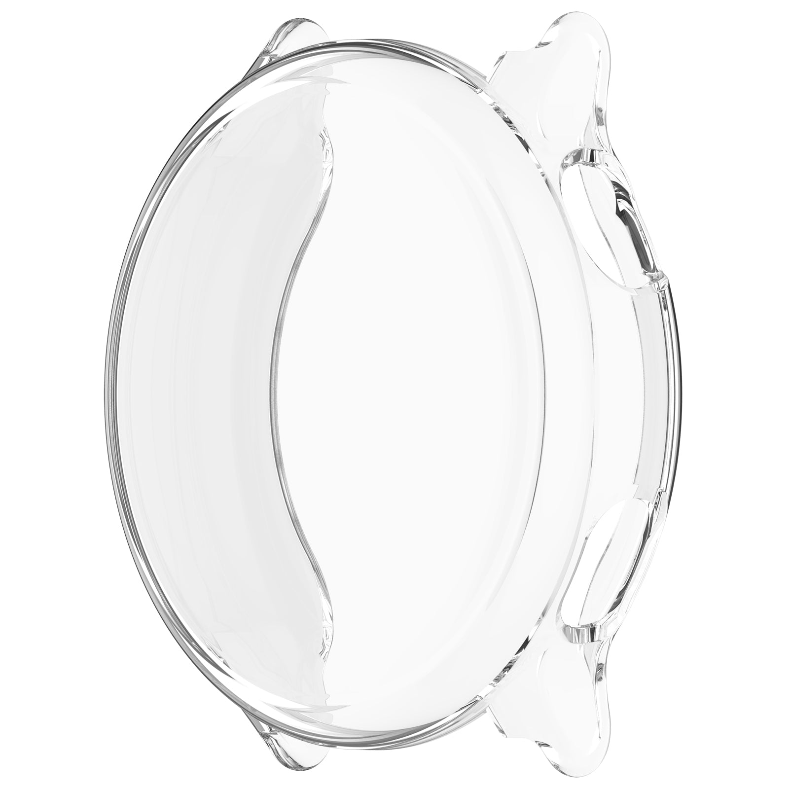 Clear plastic cover with a handle on a white background