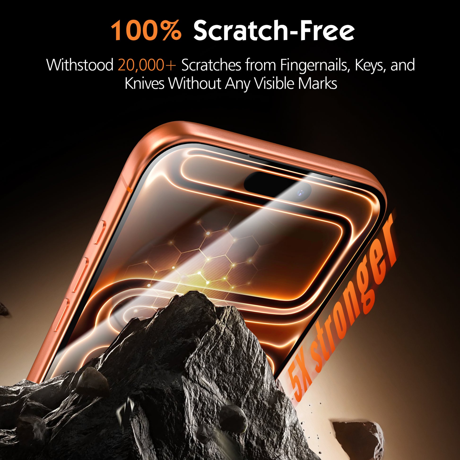AXYON® EZ-Box Tempered Glass – 100% Scratch-Free, Withstood 20,000+ Scratches from Keys & Knives, 5X Stronger