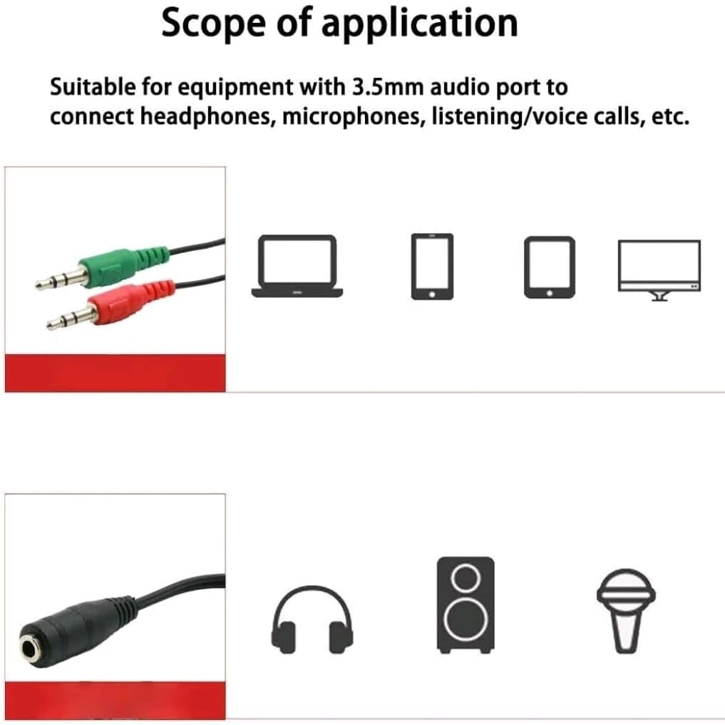 AXYON 3.5mm headset splitter compatibility guide – works with PC, laptop, smartphone, gaming headset, CTIA devices