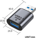 USB adapter with dimensions labeled on a white background