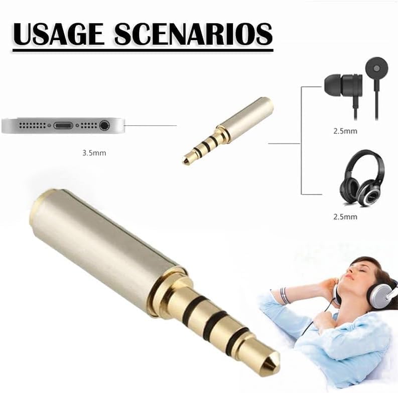Two audio connectors, one gold and one silver, on a white background.