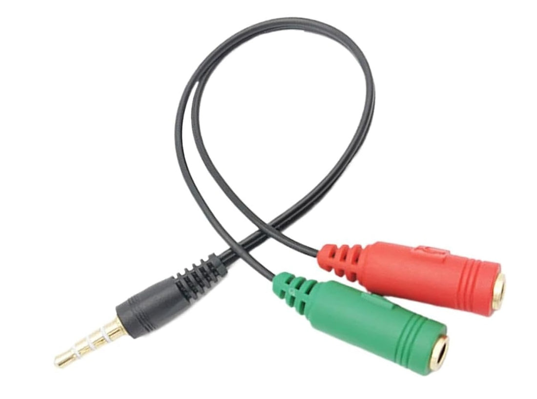 AXYON 3.5mm Headset Mic Splitter Y-Adapter - TRRS to Dual TRS for gaming headset, laptop, phone