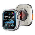 Smartwatch with a detailed display and protective case on a white background