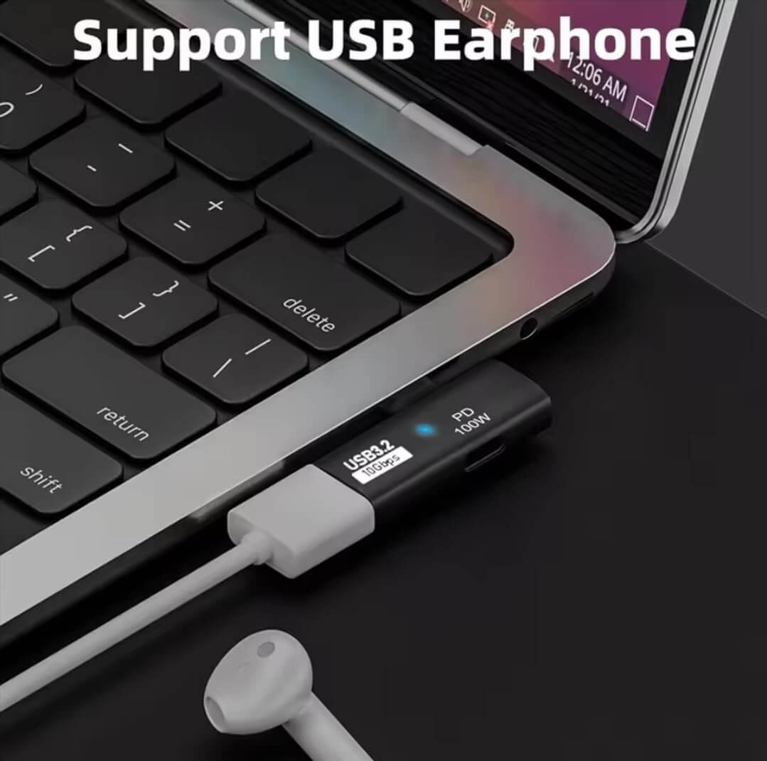 2-in-1 USB C to USB Adapter 100W Charging 2-Pack | AXYON Earphone
