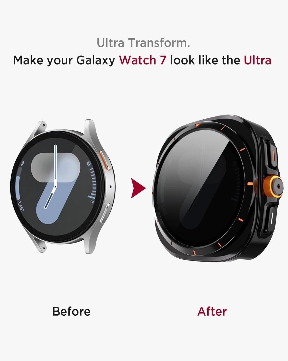 Galaxy Watch 7 Ultra Style Privacy Case | AXYON before after