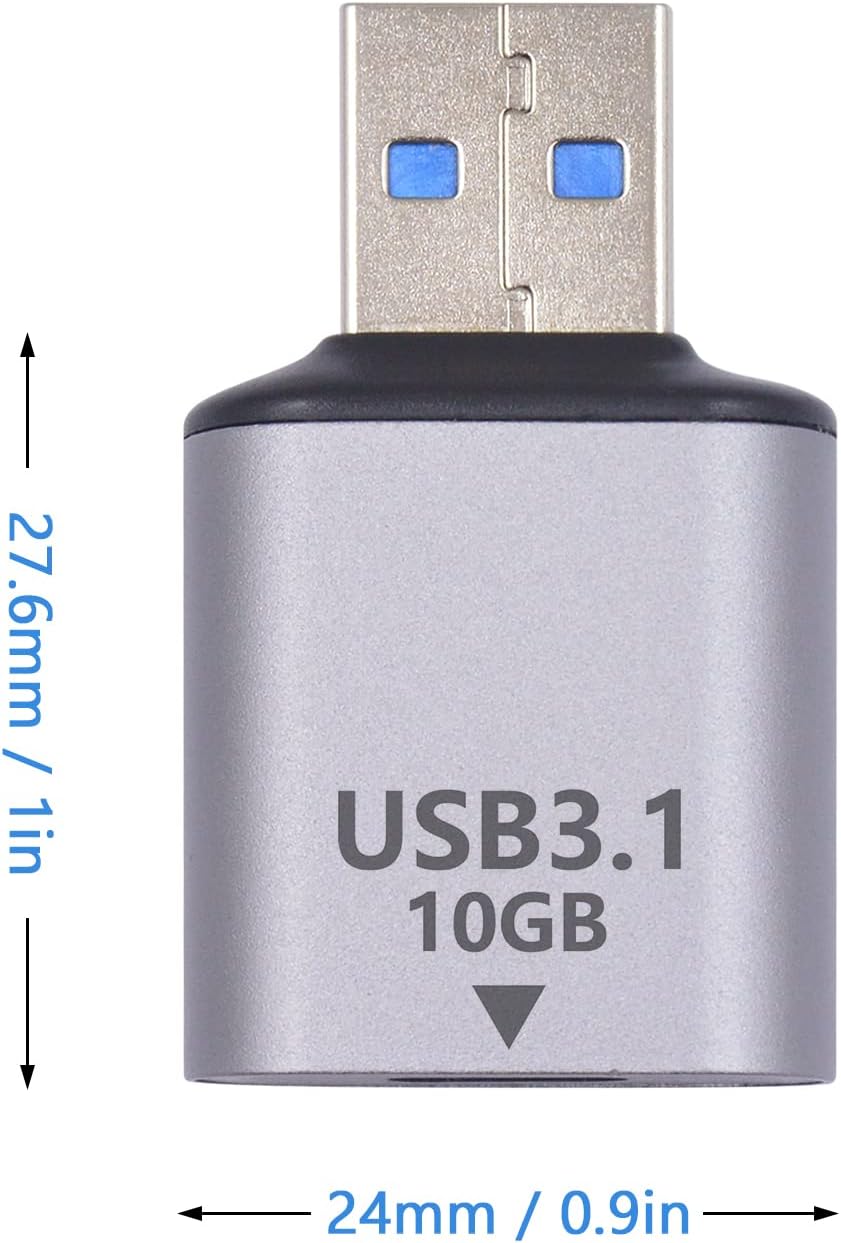 USB 3.1 flash drive with dimensions labeled