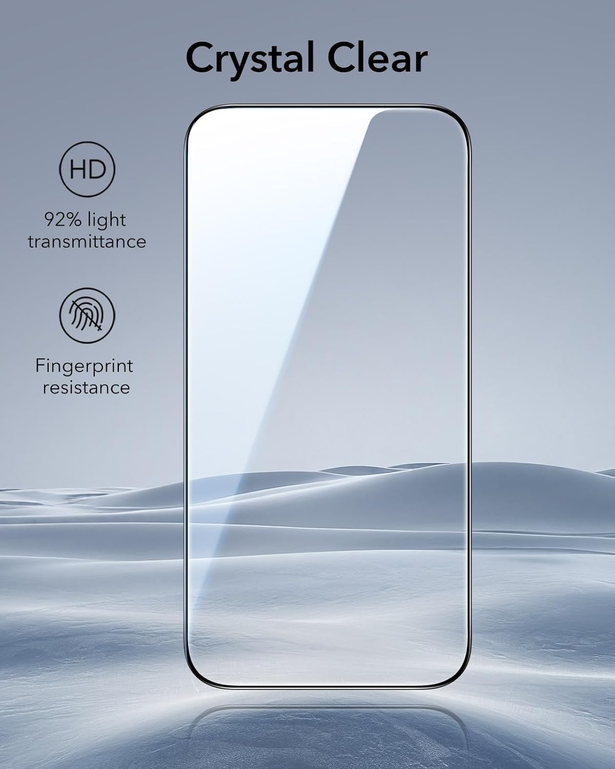 AXYON® EZ-Box Tempered Glass – Crystal Clear HD, 92% Light Transmittance & Fingerprint Resistance for iPhone 17 Pro Max