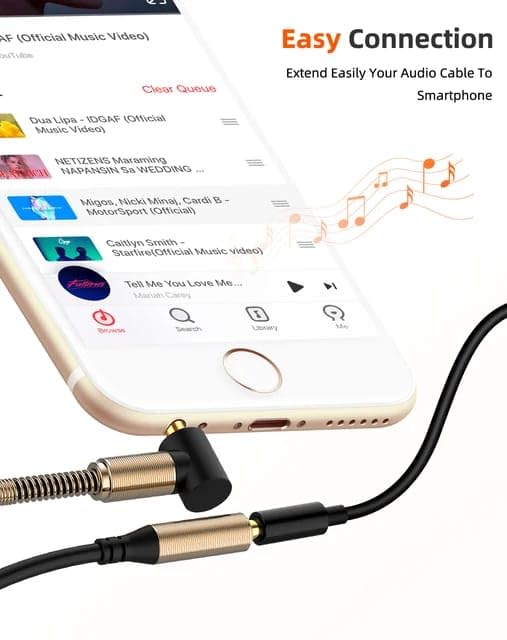 3.5 mm Audio and Mic Extension Cable 1m TRS Gold | AXYON Smartphone