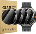 Smartwatch with screen protectors and a packaging box labeled 'Glass Screen Pro+'.