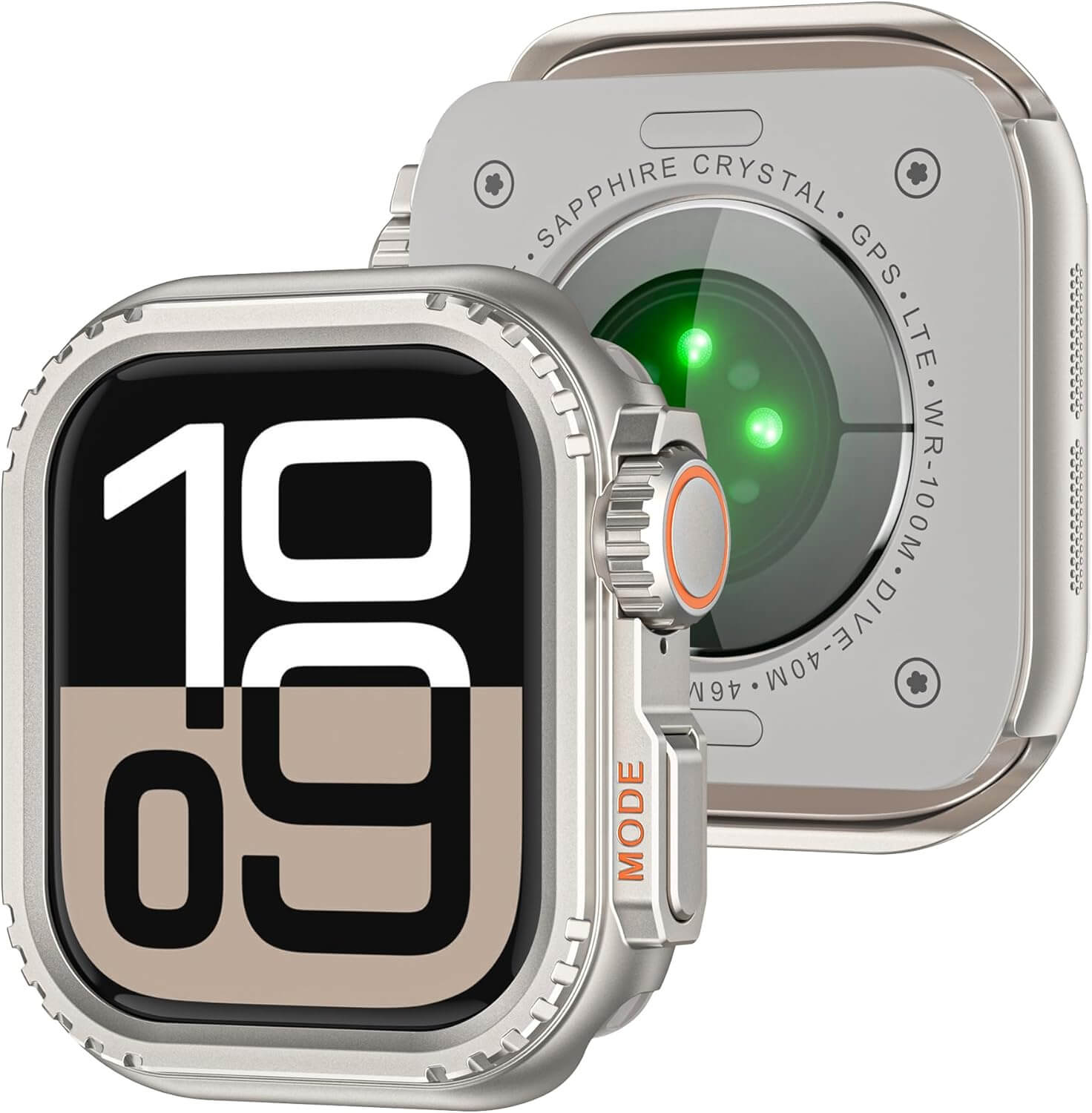 Smartwatch with a clear case on a white background