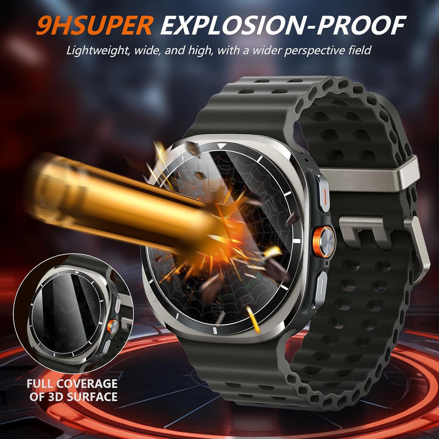 Smartwatch with explosion-proof feature and dynamic background