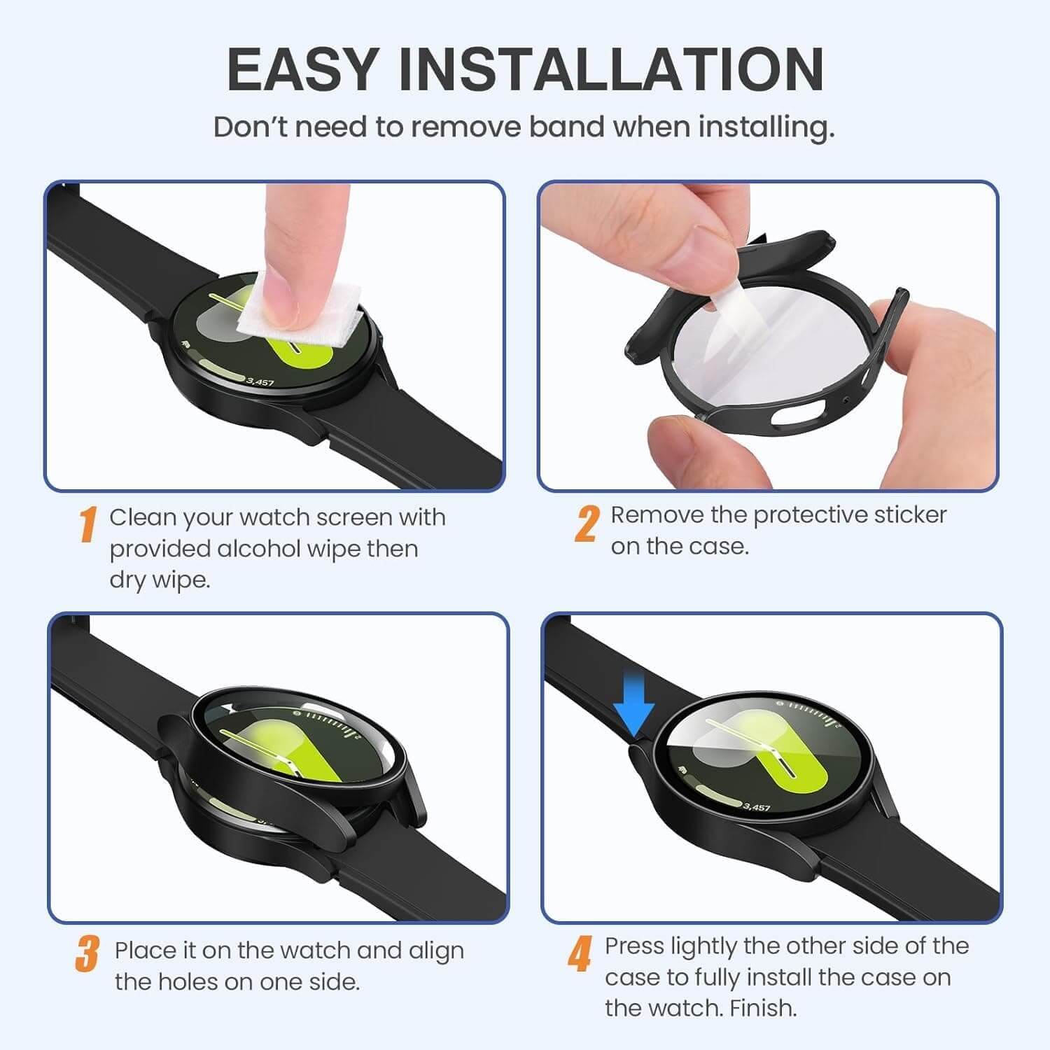 Galaxy Watch 7 Case with Film Protector | AXYON Clean