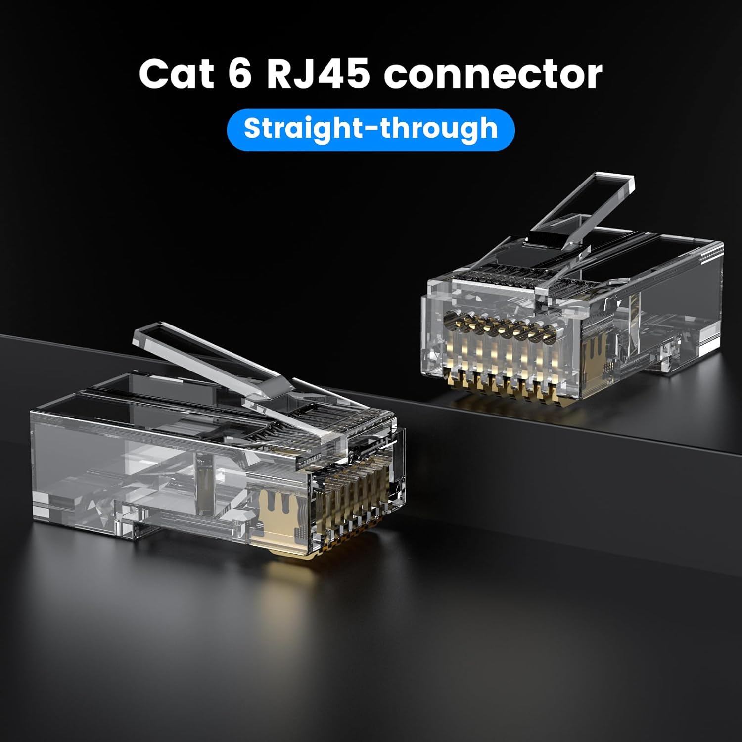 AXYON Cat6 RJ45 pass through connector with 30µ gold contacts