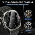 Smartwatch with oleophobic coating feature on a dark background