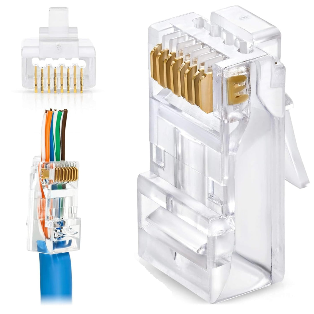AXYON Cat6A RJ45 Pass Through Connectors unshielded UTP