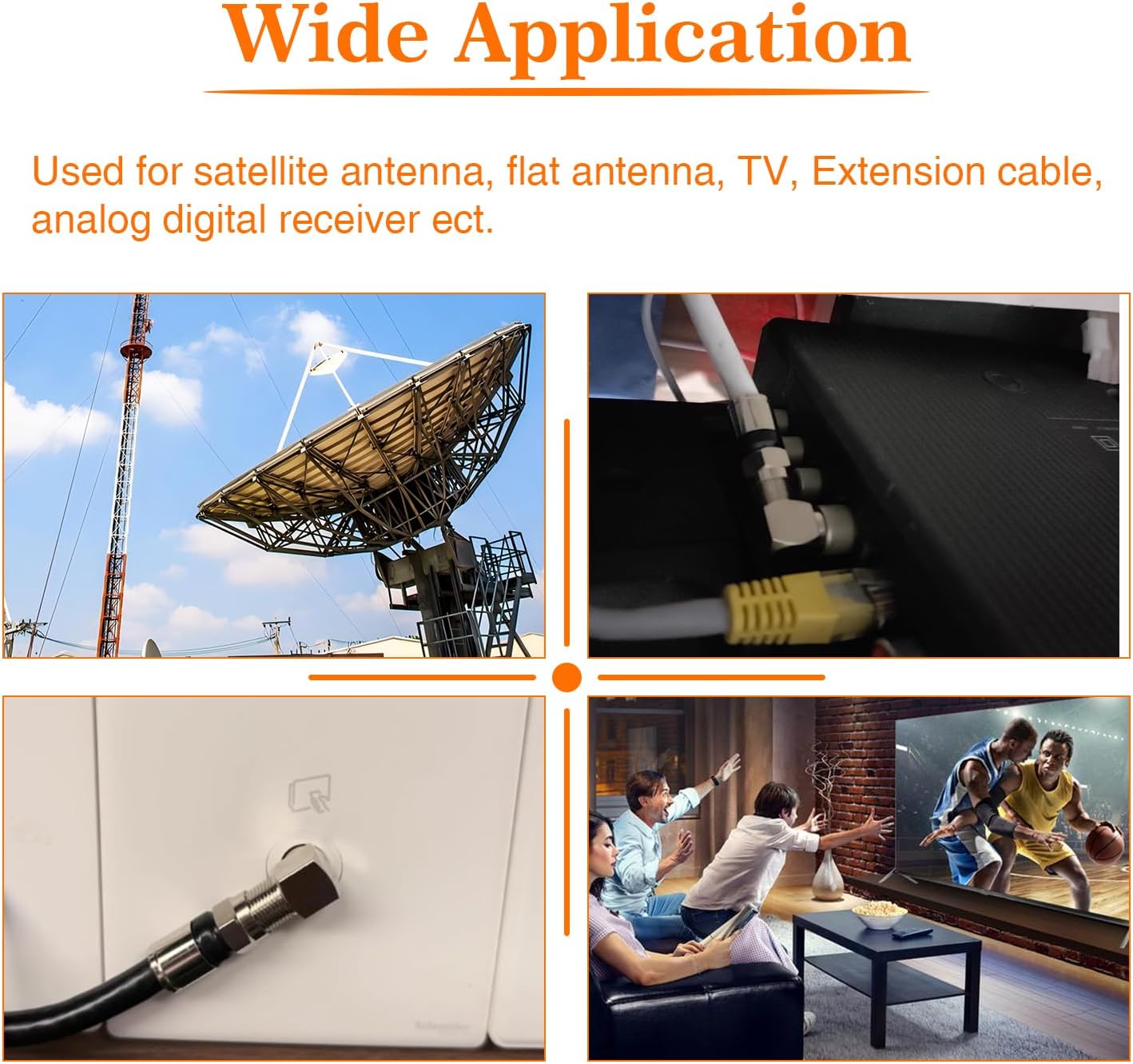 AXYON Coaxial TV Cable Adapter F to PAL conversion