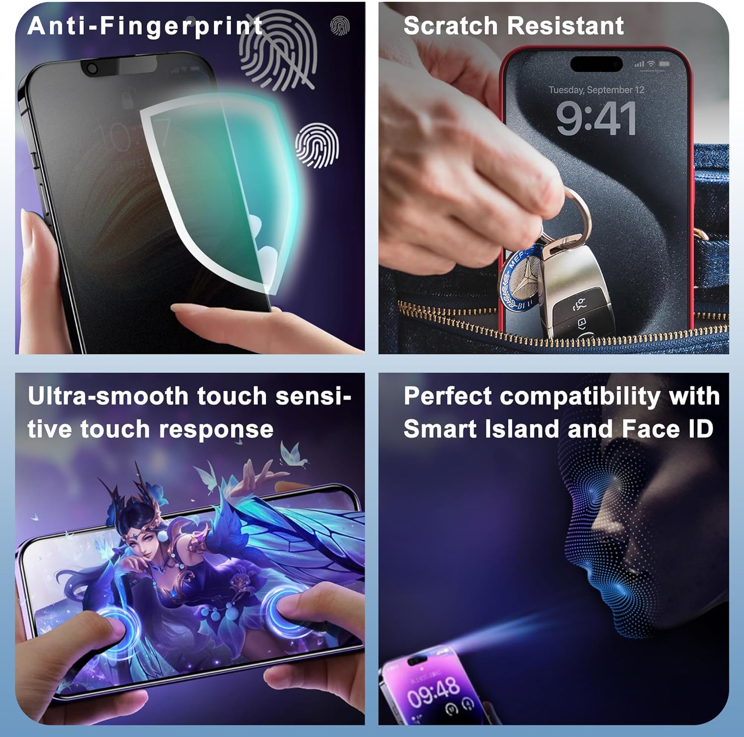 AXYON® Titan Matte Glass – Anti-Fingerprint, Scratch Resistant, Ultra-Smooth Touch & Face ID Compatible for iPhone 17 & 16
