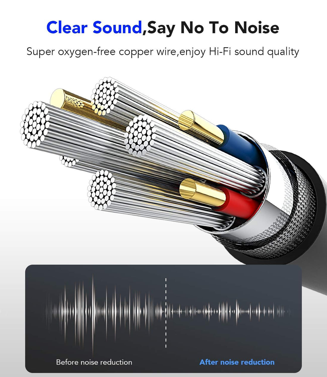 Stereo Audio Cable 3.5 mm – 2-Pack Gold Tip | AXYON Main