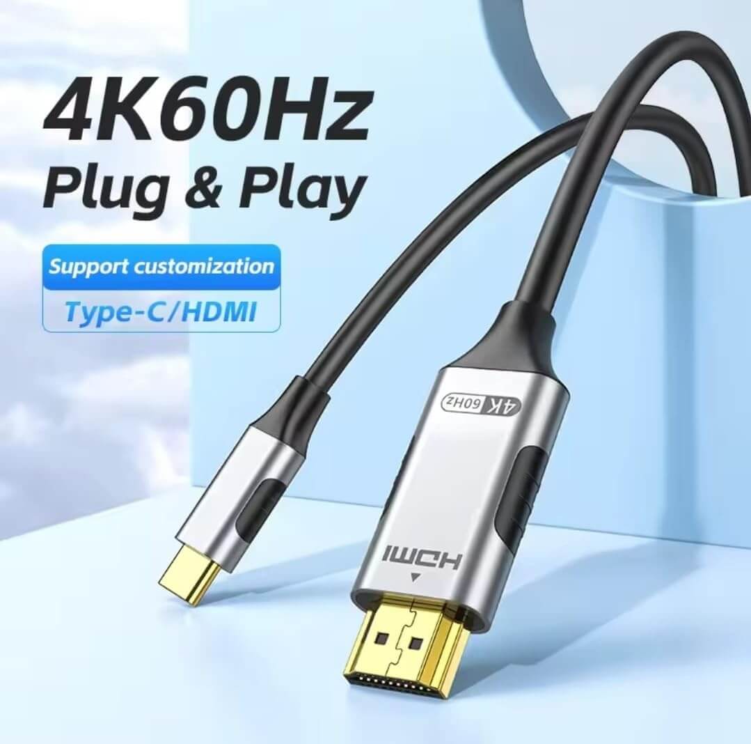 USB C to HDMI Cable 4K@60Hz Gold-Plated | AXYON Plug