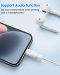 iOS to USB-C Adapter 3.1 Fast Charging & Data Sync 2-Pack | AXYON Audio Function