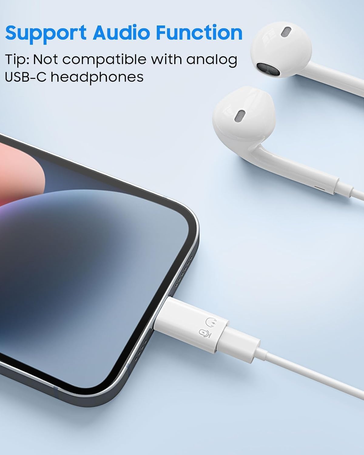 iOS to USB-C Adapter 3.1 Fast Charging & Data Sync 2-Pack | AXYON Audio Function
