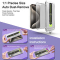 AXYON® Titan Series Matte Glass – 1:1 Precise Size Auto Dust-Removal, 3-Step Dust-Free Installation for iPhone 17 & 16
