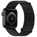 Dark Black AXYON® Nylon Loop Strap for Apple Watch with hook‑and‑loop closure.