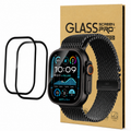 2 Pack Apple Watch Ultra 49mm with three edge-to-edge ceramic film screen protectors and retail packaging.