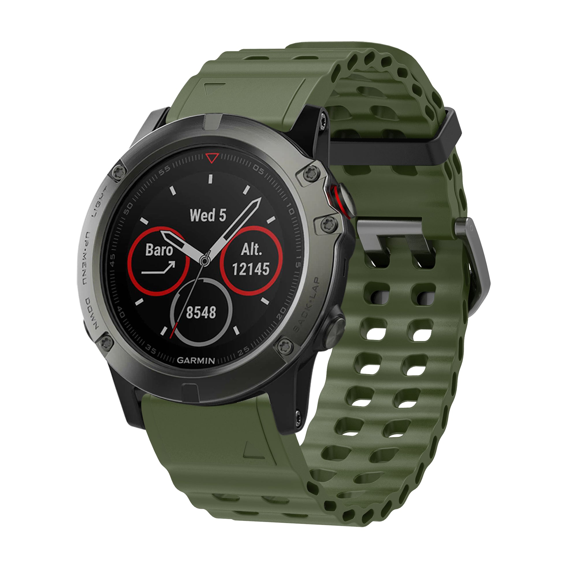 Green AXYON® QuickFit Silicone Strap for Garmin (26mm).